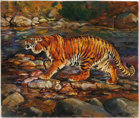 Бастрыкин Виктор Васильевич. Тигр на камнях